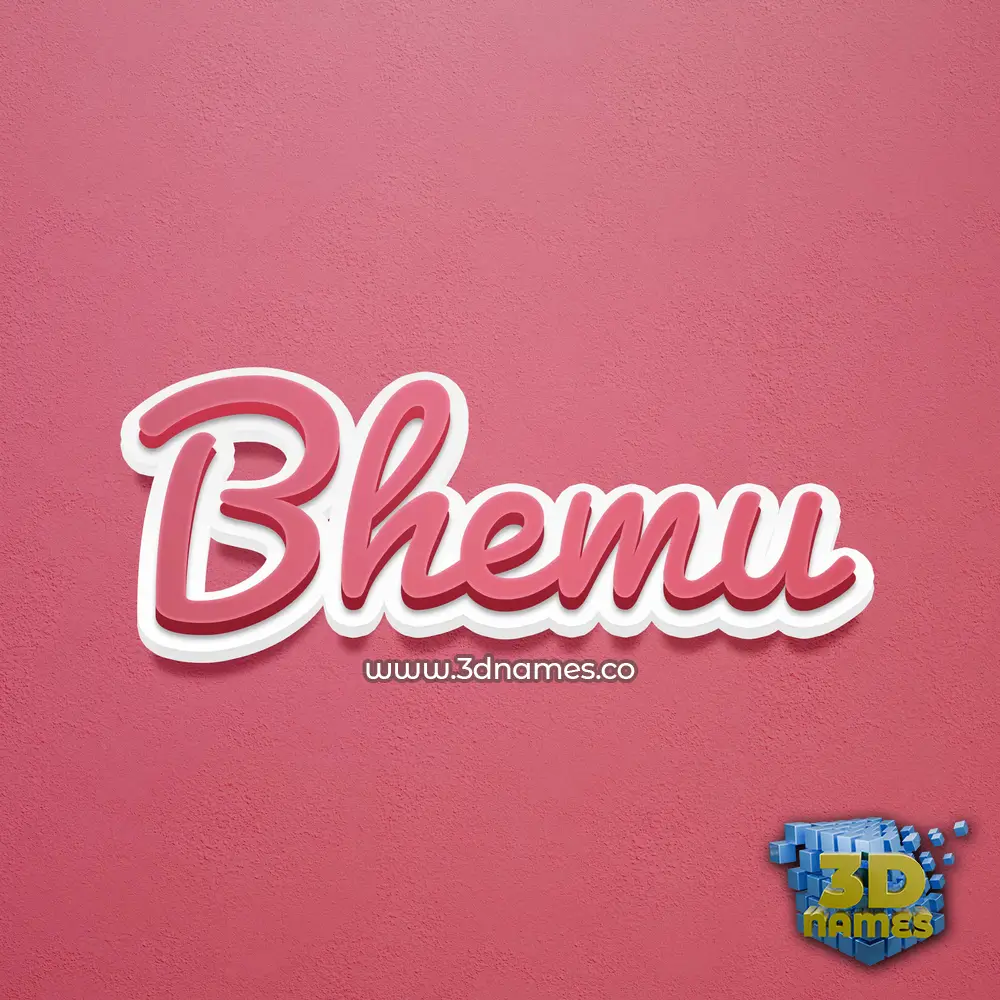 bhemu in Red Scribble style - 3D name wallpaper