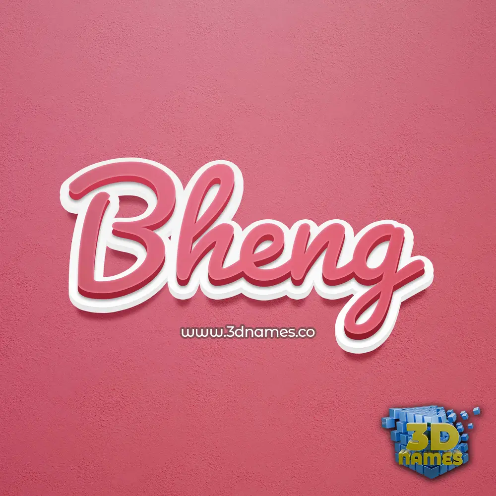 bheng in Red Scribble style - 3D name wallpaper