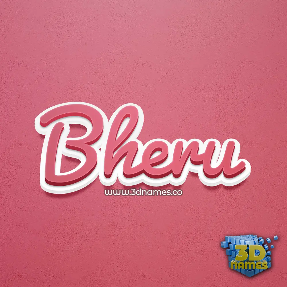 bheru in Red Scribble style - 3D name wallpaper