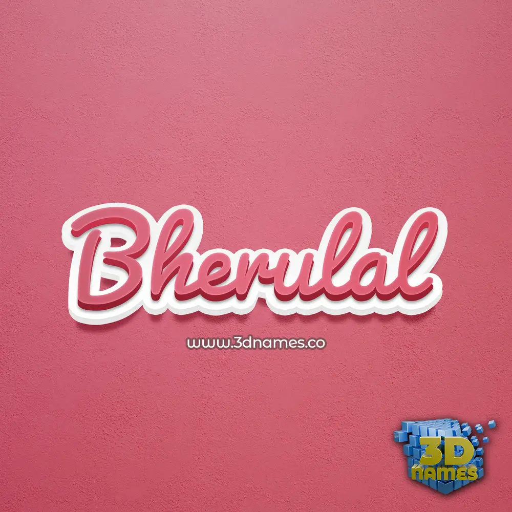 bherulal in Red Scribble style - 3D name wallpaper