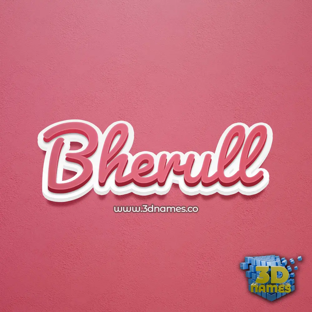 bherull in Red Scribble style - 3D name wallpaper
