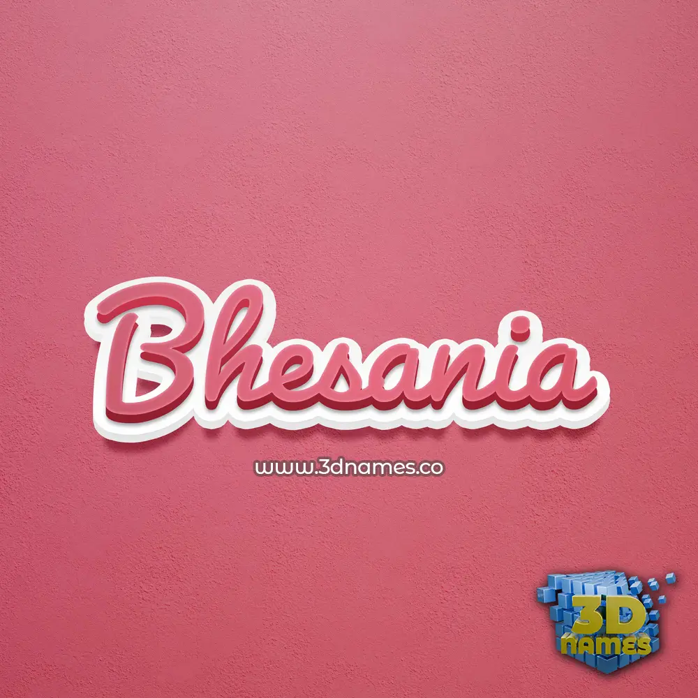 bhesania in Red Scribble style - 3D name wallpaper