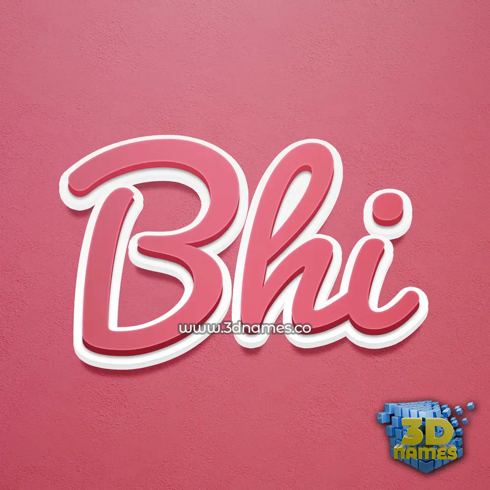 bhi in Red Scribble style - 3D name wallpaper