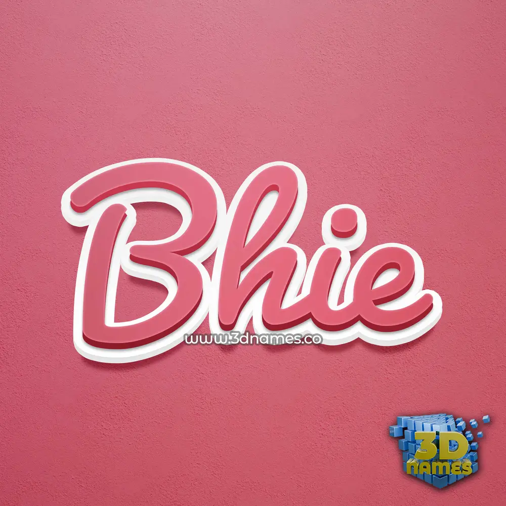 bhie in Red Scribble style - 3D name wallpaper