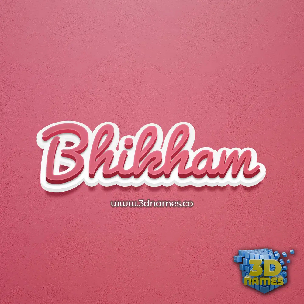 bhikham in Red Scribble style - 3D name wallpaper