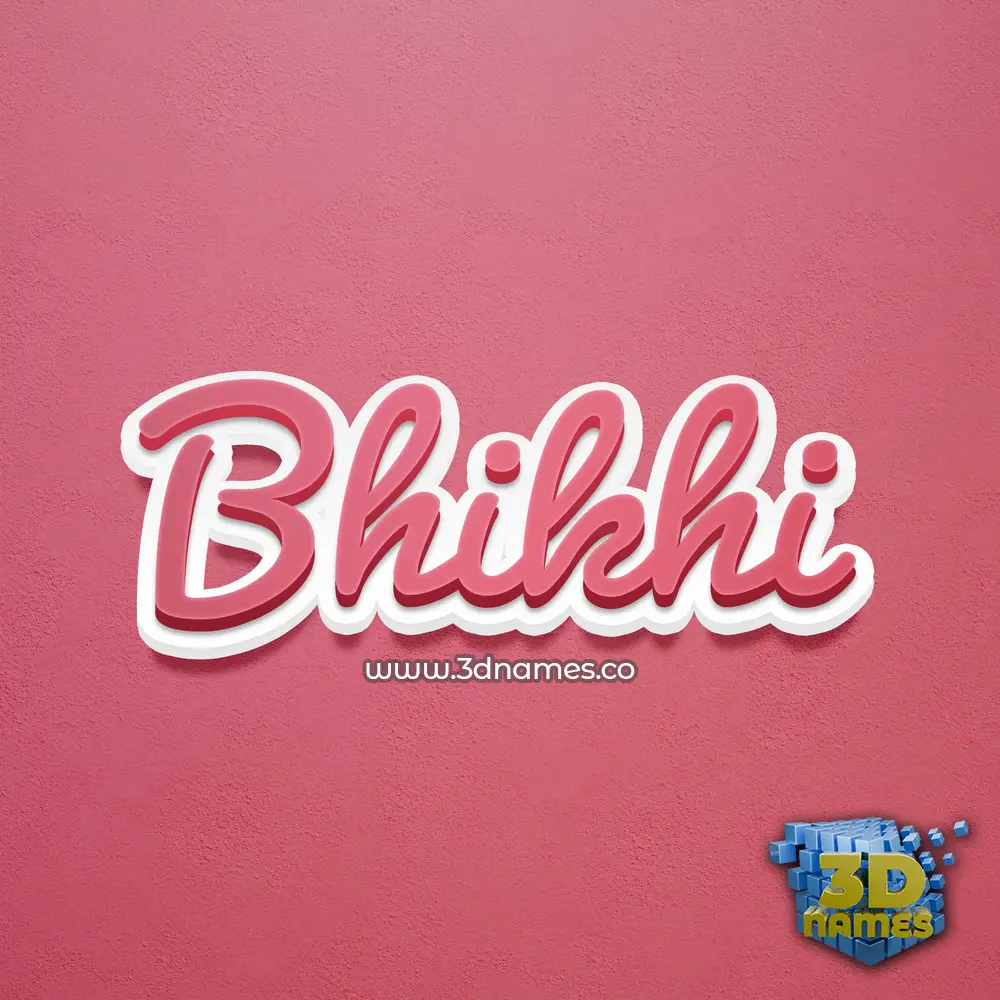 bhikhi in Red Scribble style - 3D name wallpaper