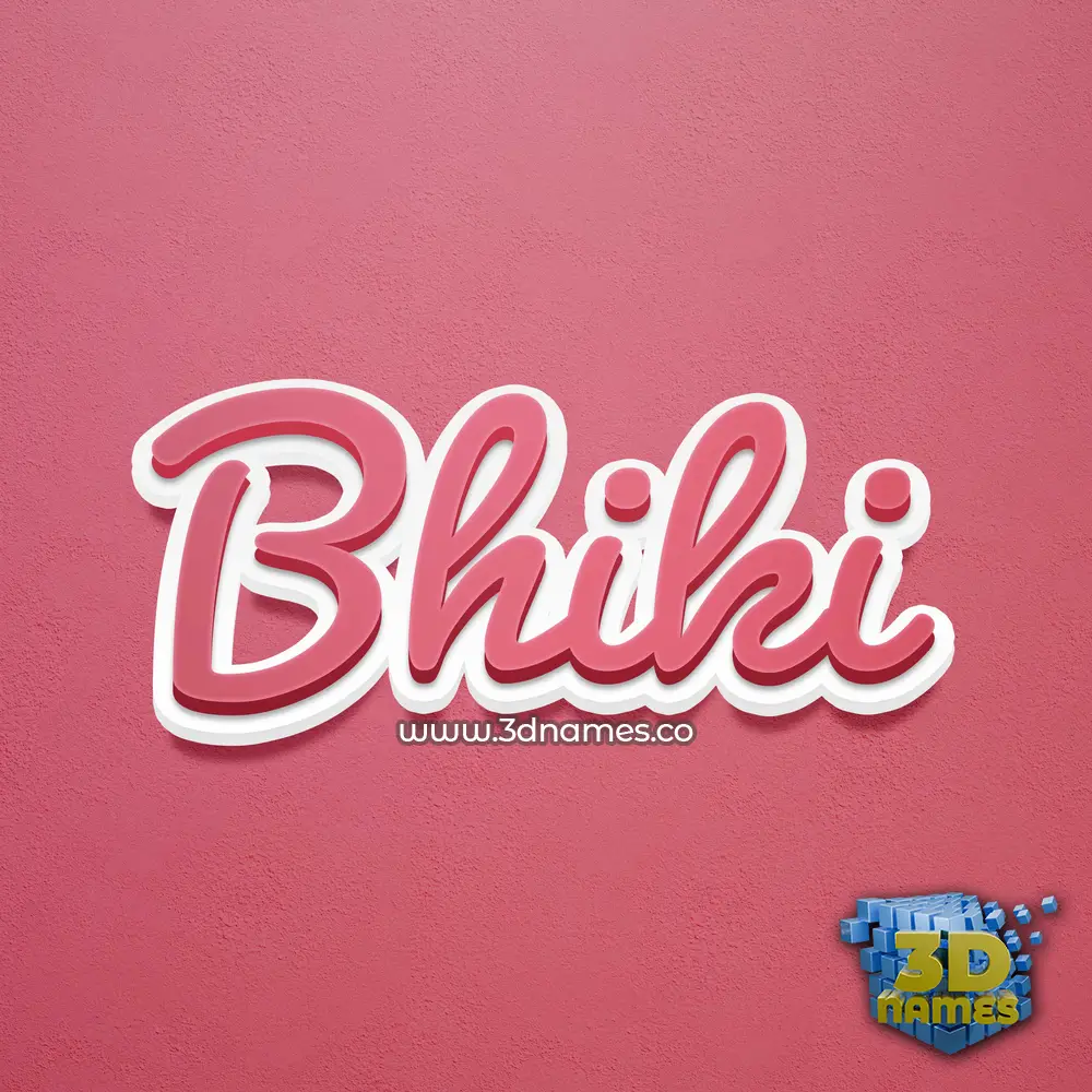bhiki in Red Scribble style - 3D name wallpaper