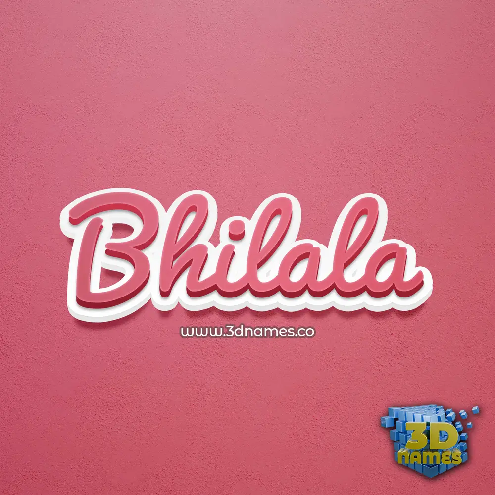 bhilala in Red Scribble style - 3D name wallpaper