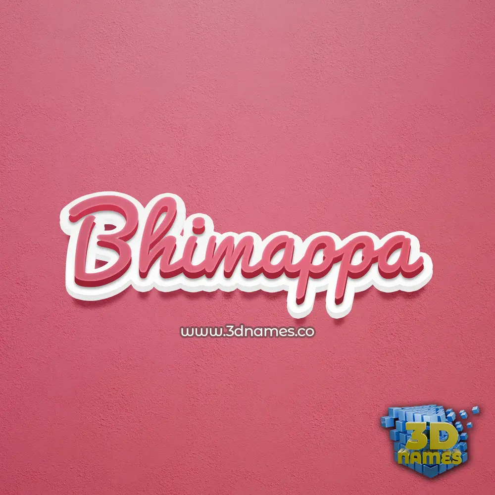 bhimappa in Red Scribble style - 3D name wallpaper