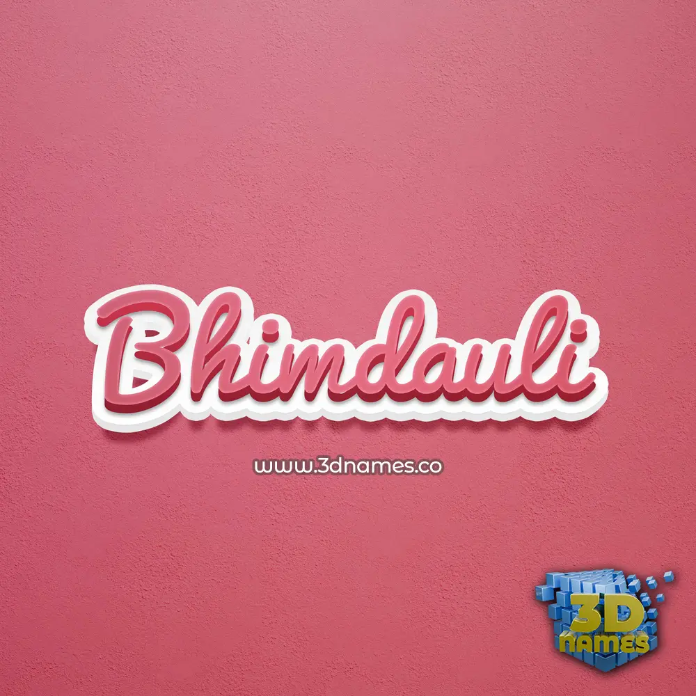 bhimdauli in Red Scribble style - 3D name wallpaper