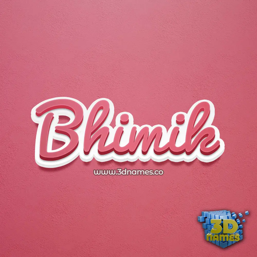 bhimik in Red Scribble style - 3D name wallpaper