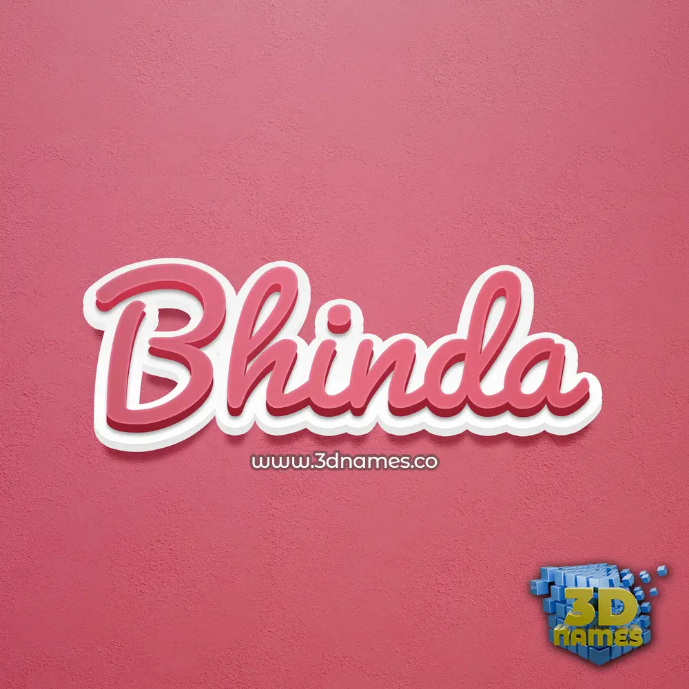 bhinda in Red Scribble style - 3D name wallpaper