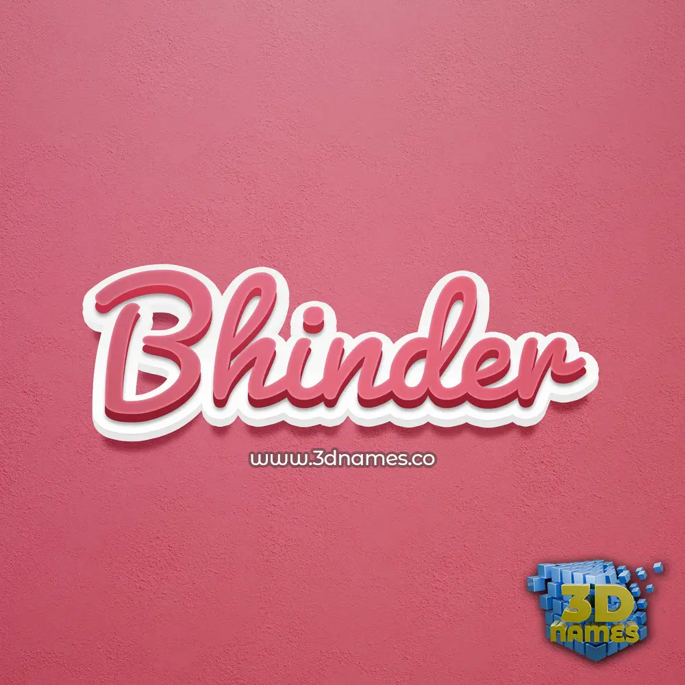 bhinder in Red Scribble style - 3D name wallpaper