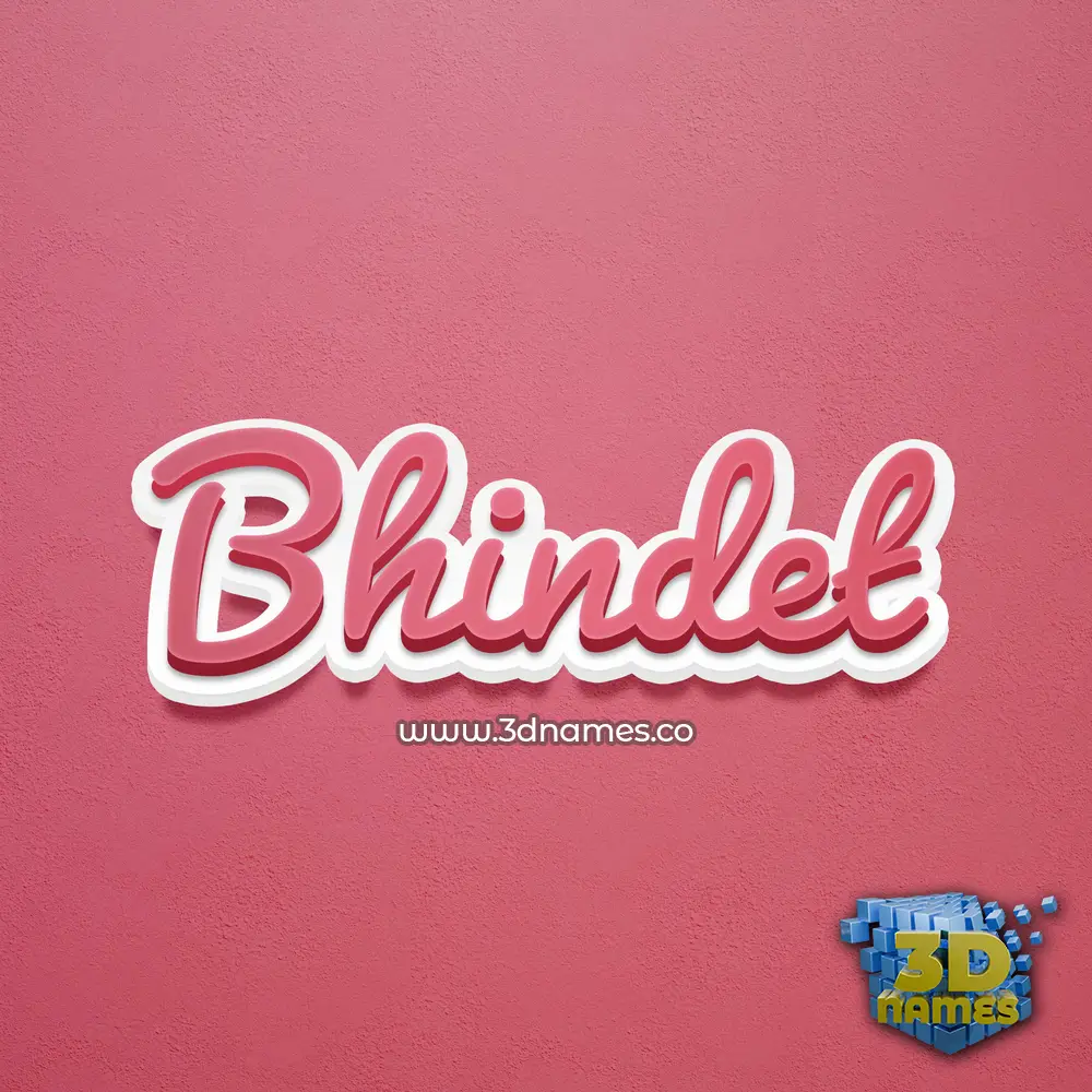 bhindet in Red Scribble style - 3D name wallpaper