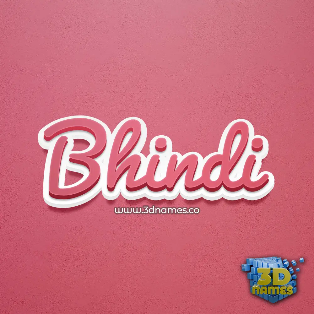 bhindi in Red Scribble style - 3D name wallpaper