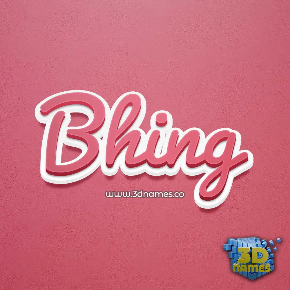 bhing in Red Scribble style - 3D name wallpaper