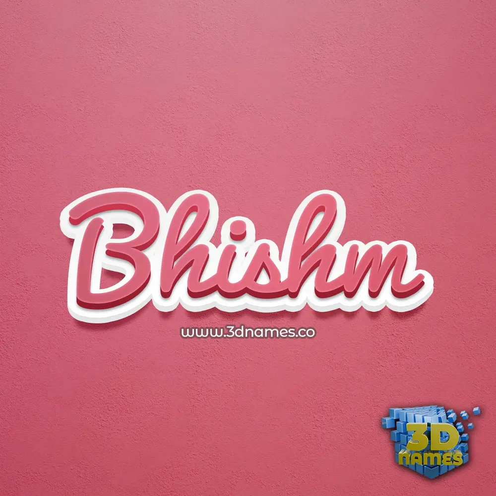 bhishm in Red Scribble style - 3D name wallpaper