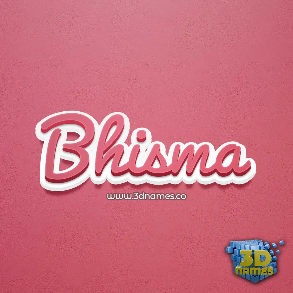 bhisma in Red Scribble style - 3D name wallpaper