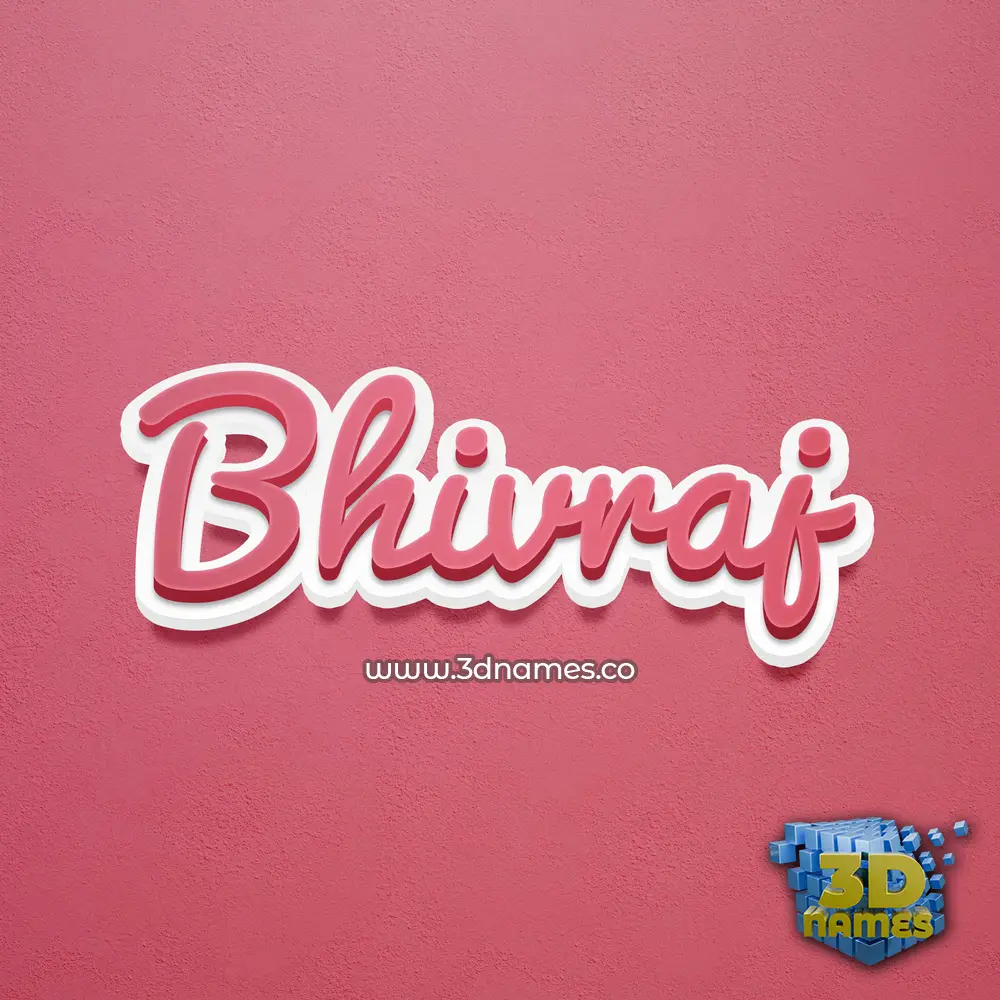 bhivraj in Red Scribble style - 3D name wallpaper