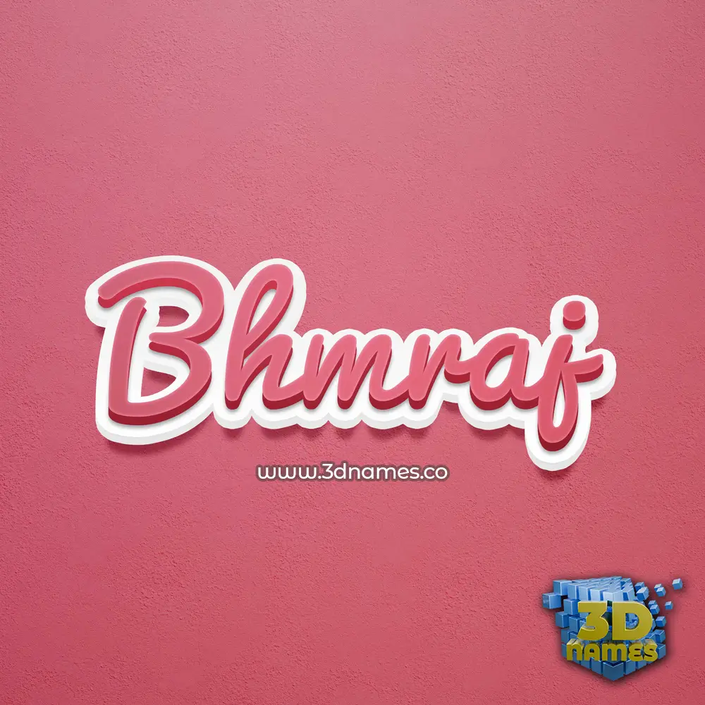 bhmraj in Red Scribble style - 3D name wallpaper
