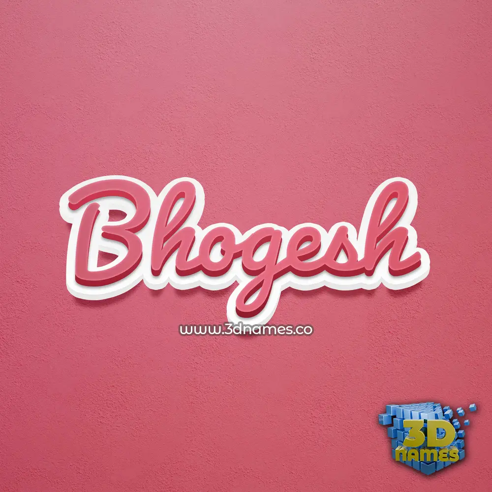 bhogesh in Red Scribble style - 3D name wallpaper