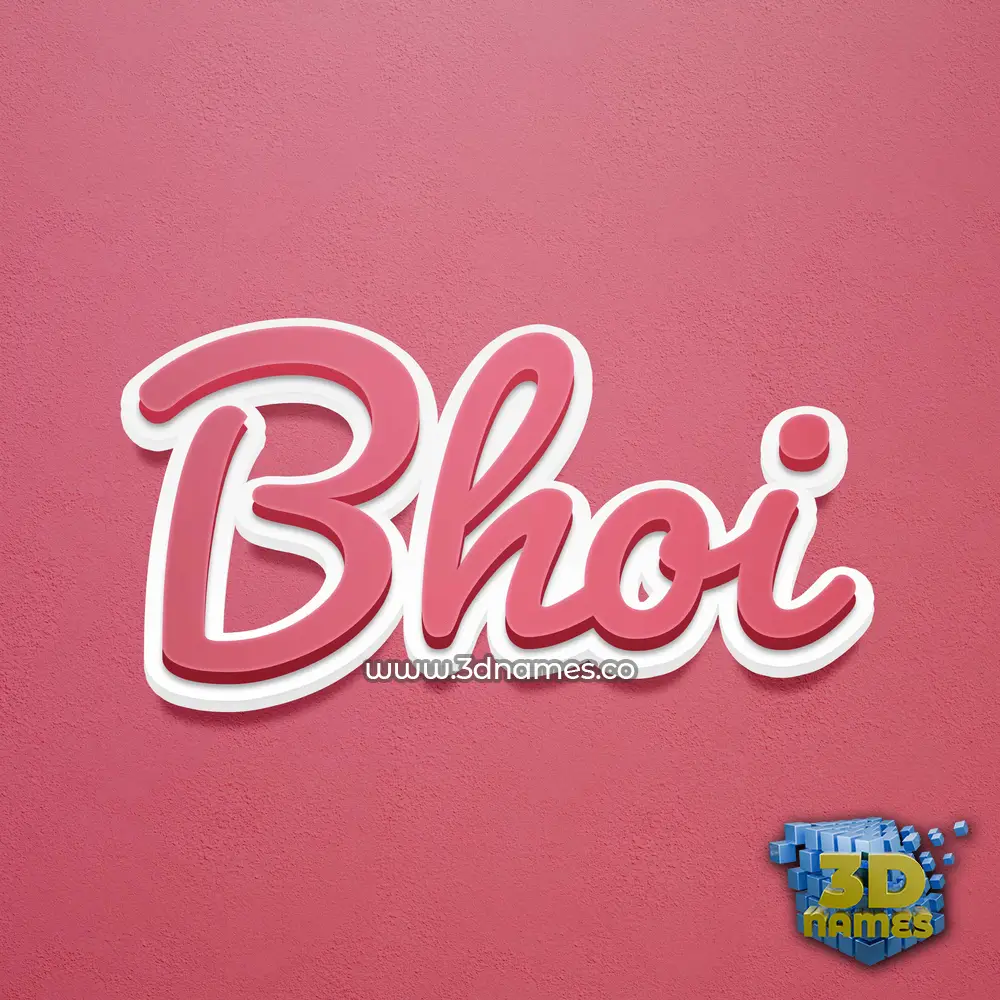 bhoi in Red Scribble style - 3D name wallpaper