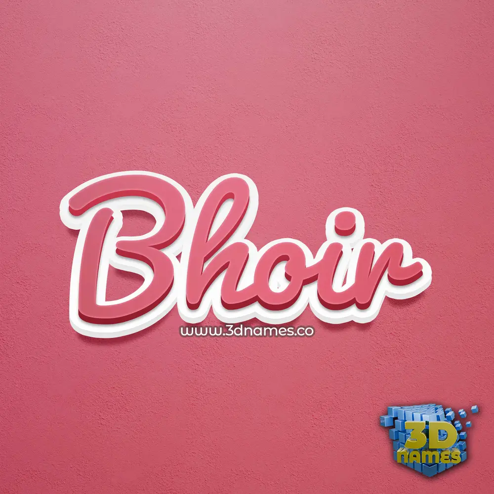 bhoir in Red Scribble style - 3D name wallpaper