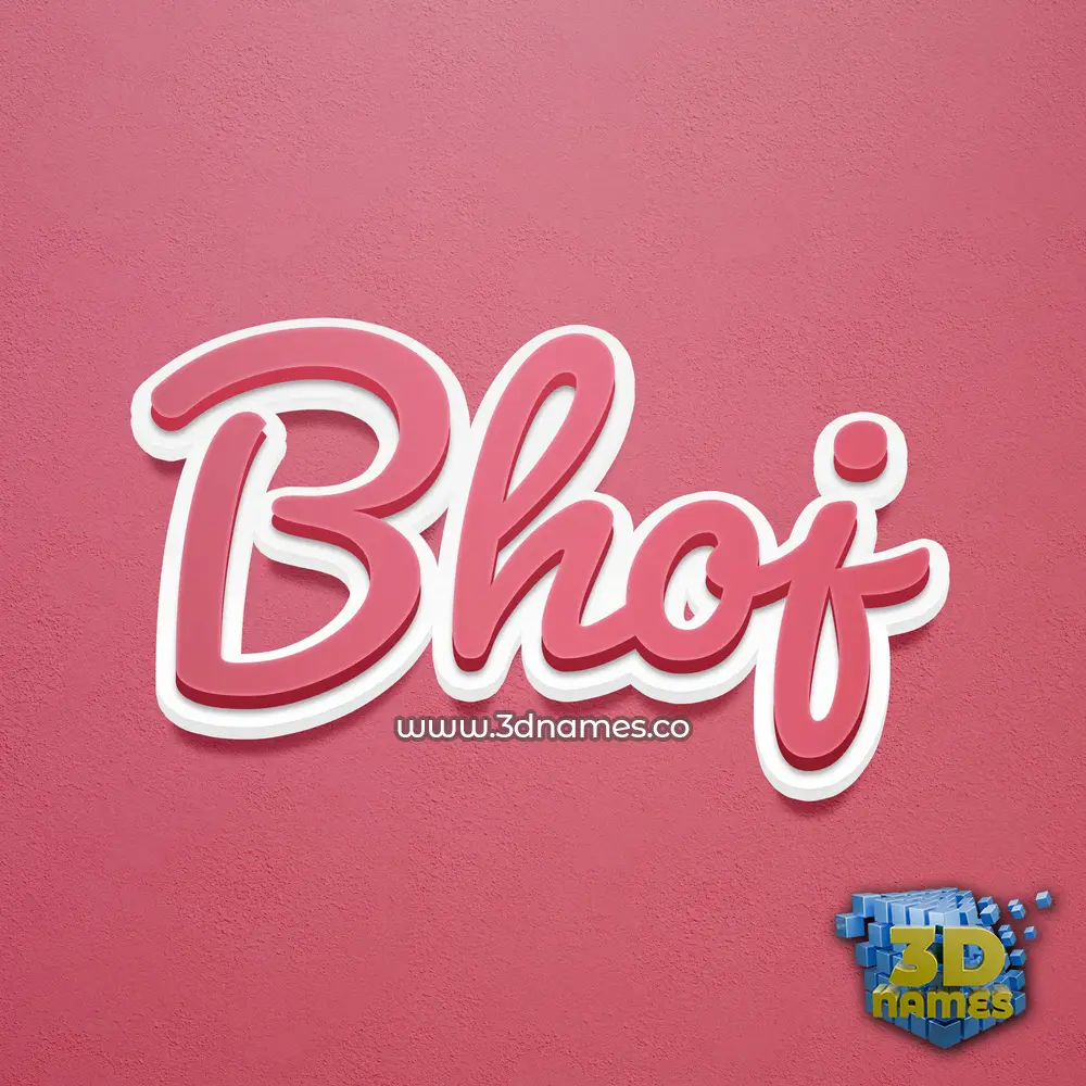 bhoj in Red Scribble style - 3D name wallpaper