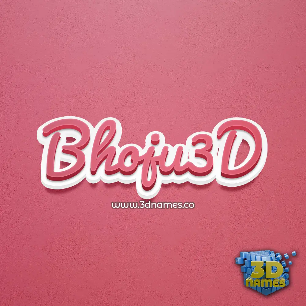 bhoju3d in Red Scribble style - 3D name wallpaper