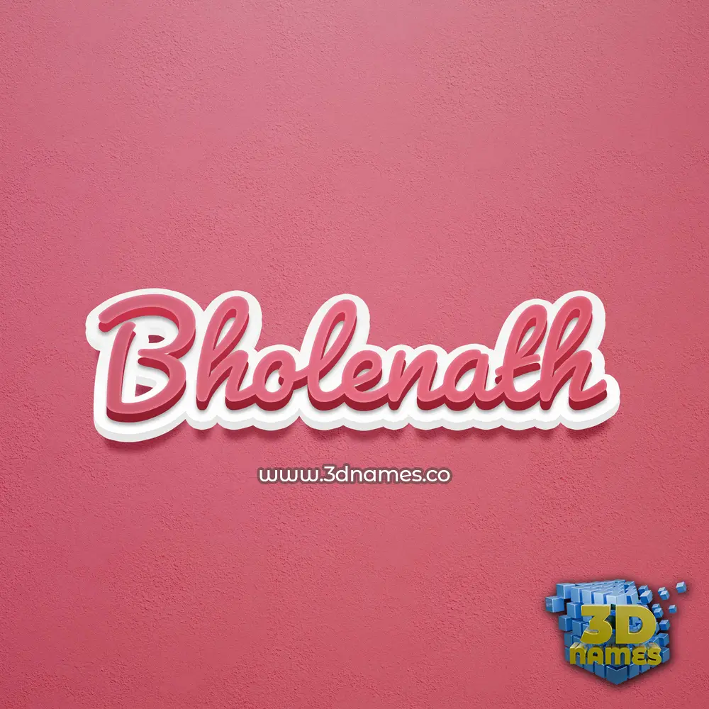 bholenath in Red Scribble style - 3D name wallpaper