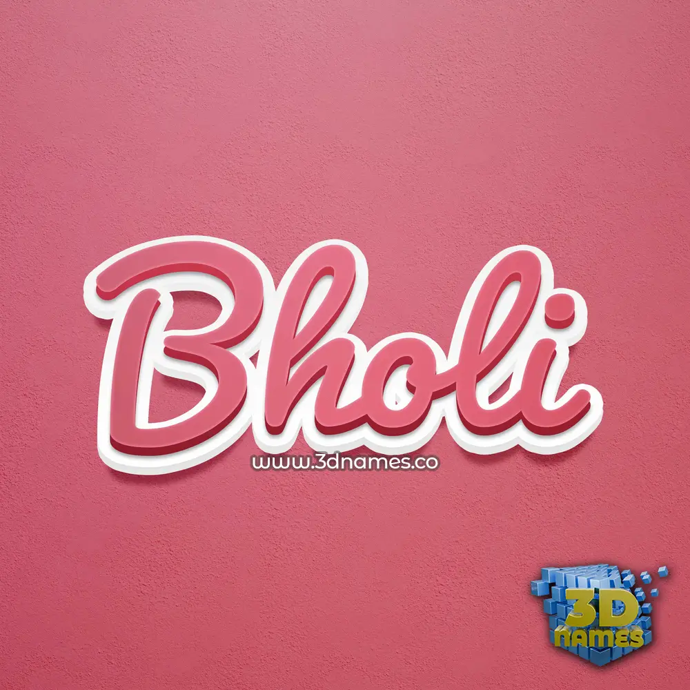 bholi in Red Scribble style - 3D name wallpaper