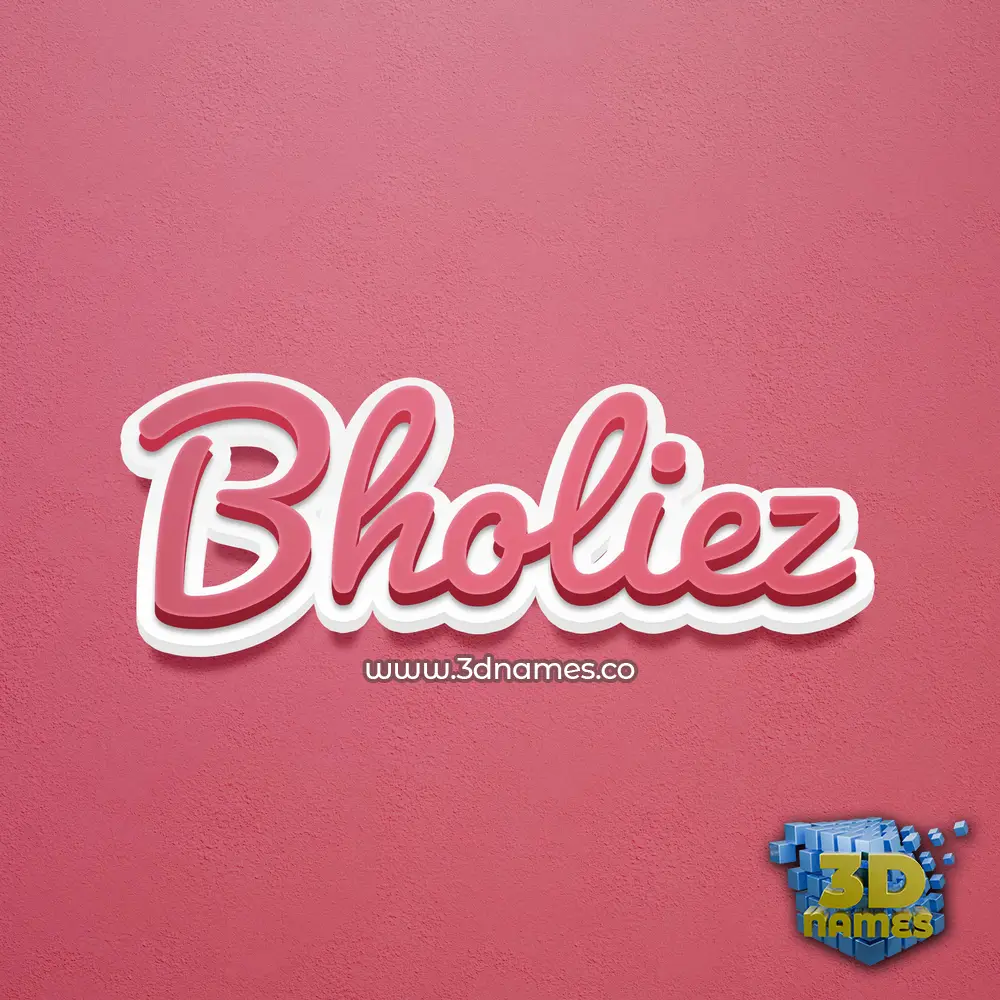 bholiez in Red Scribble style - 3D name wallpaper