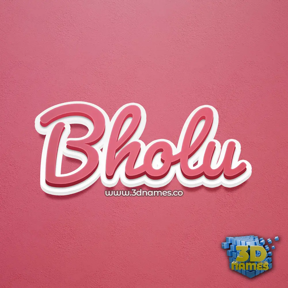 bholu in Red Scribble style - 3D name wallpaper