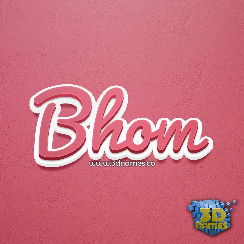 bhom in Red Scribble style - 3D name wallpaper