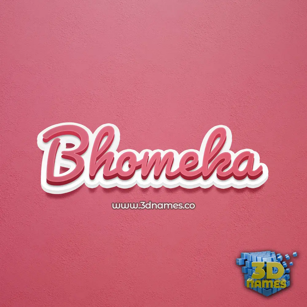 bhomeka in Red Scribble style - 3D name wallpaper