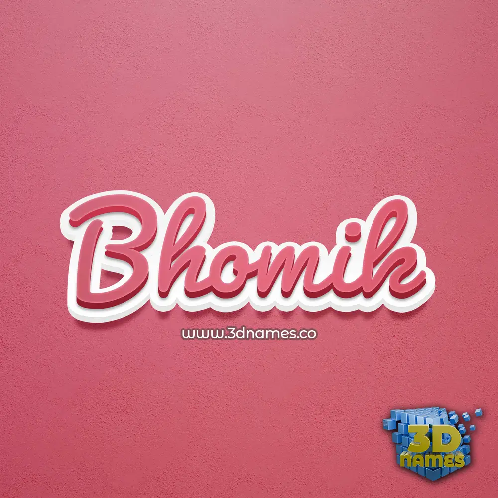 bhomik in Red Scribble style - 3D name wallpaper