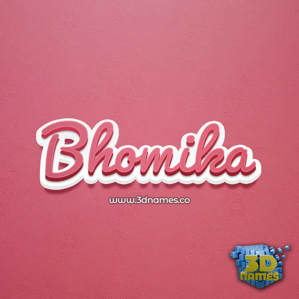 bhomika in Red Scribble style - 3D name wallpaper