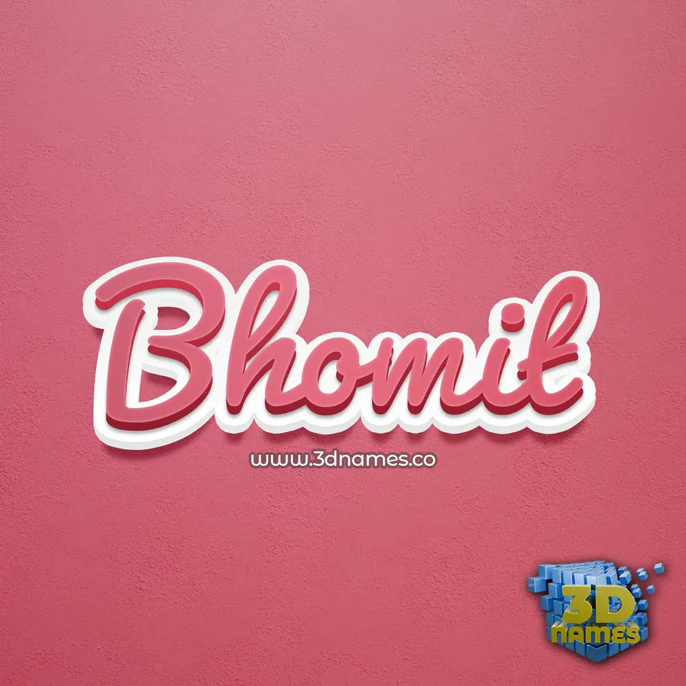 bhomit in Red Scribble style - 3D name wallpaper