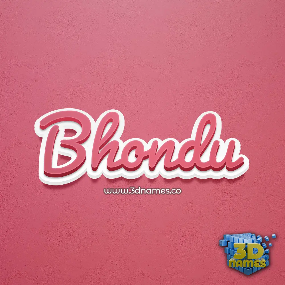bhondu in Red Scribble style - 3D name wallpaper