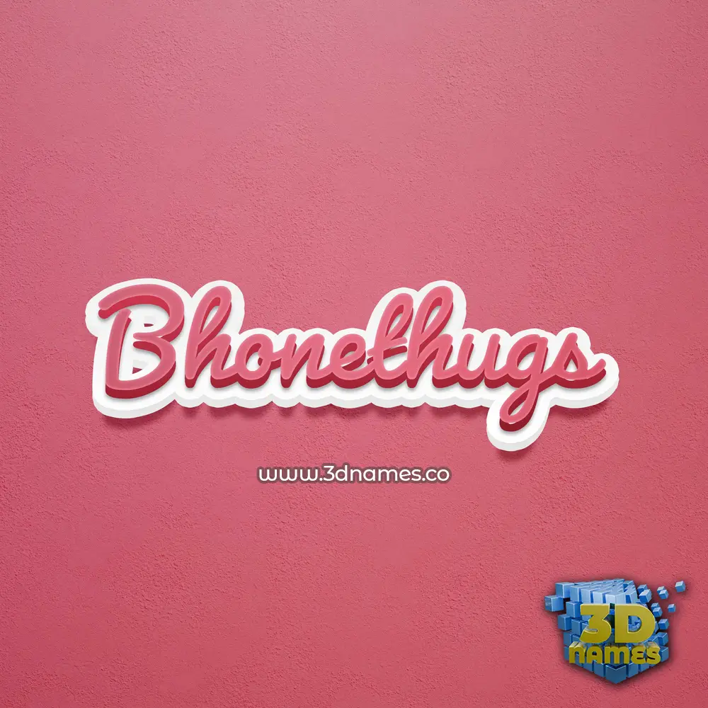 bhonethugs in Red Scribble style - 3D name wallpaper