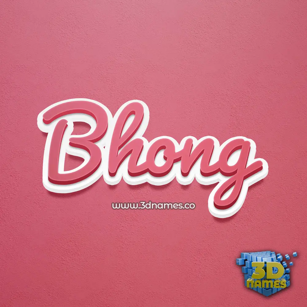 bhong in Red Scribble style - 3D name wallpaper