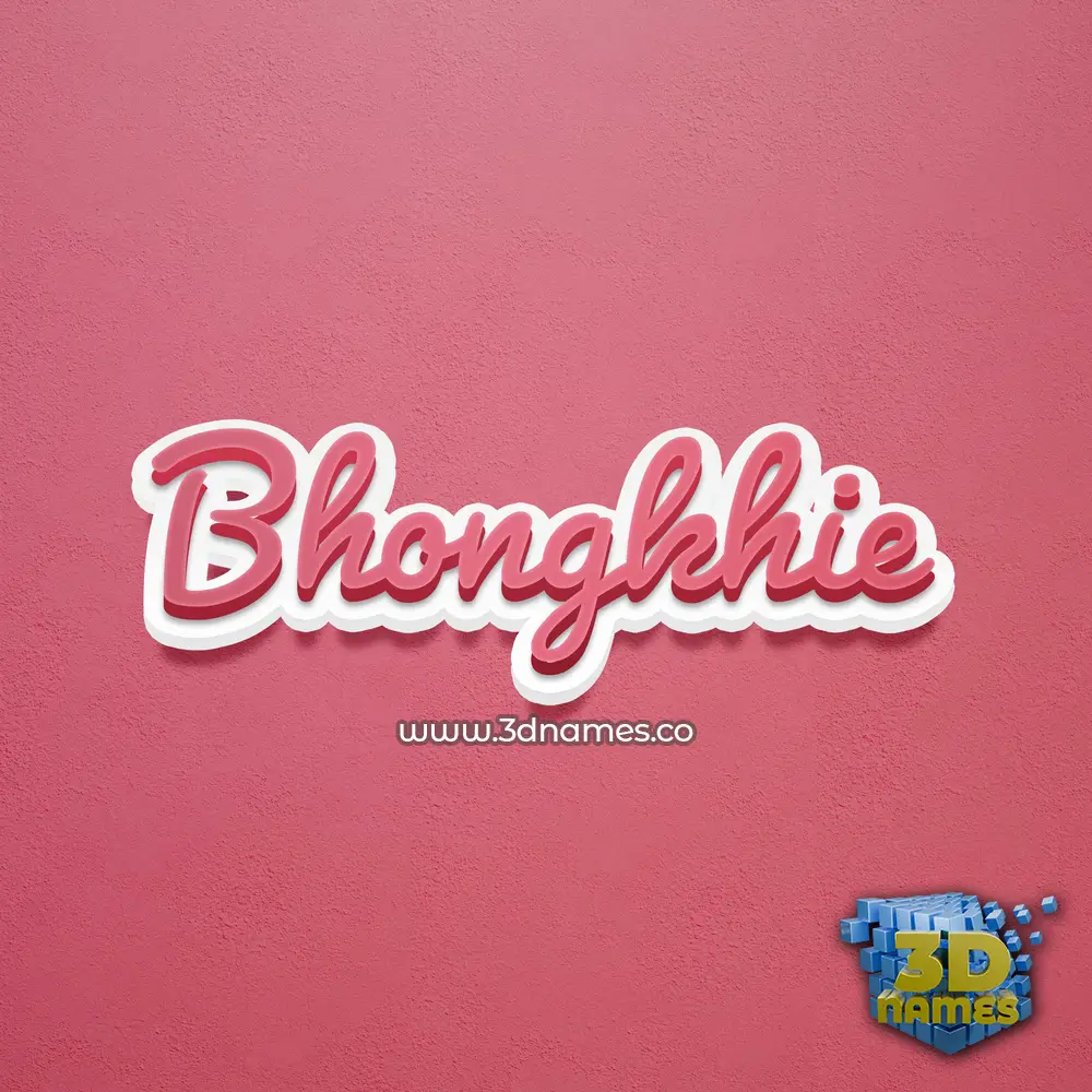 bhongkhie in Red Scribble style - 3D name wallpaper