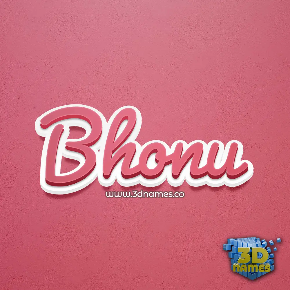 bhonu in Red Scribble style - 3D name wallpaper