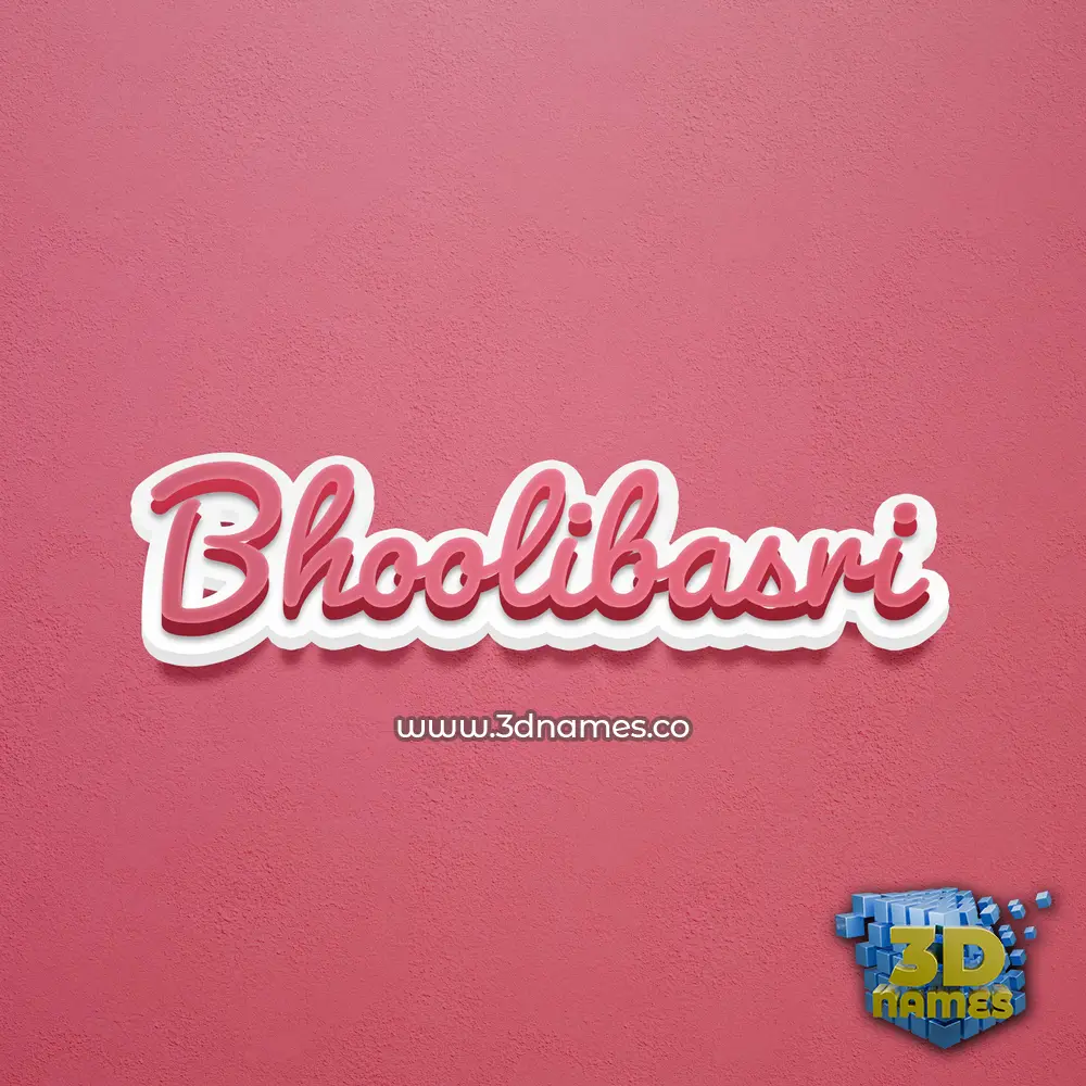 bhoolibasri in Red Scribble style - 3D name wallpaper
