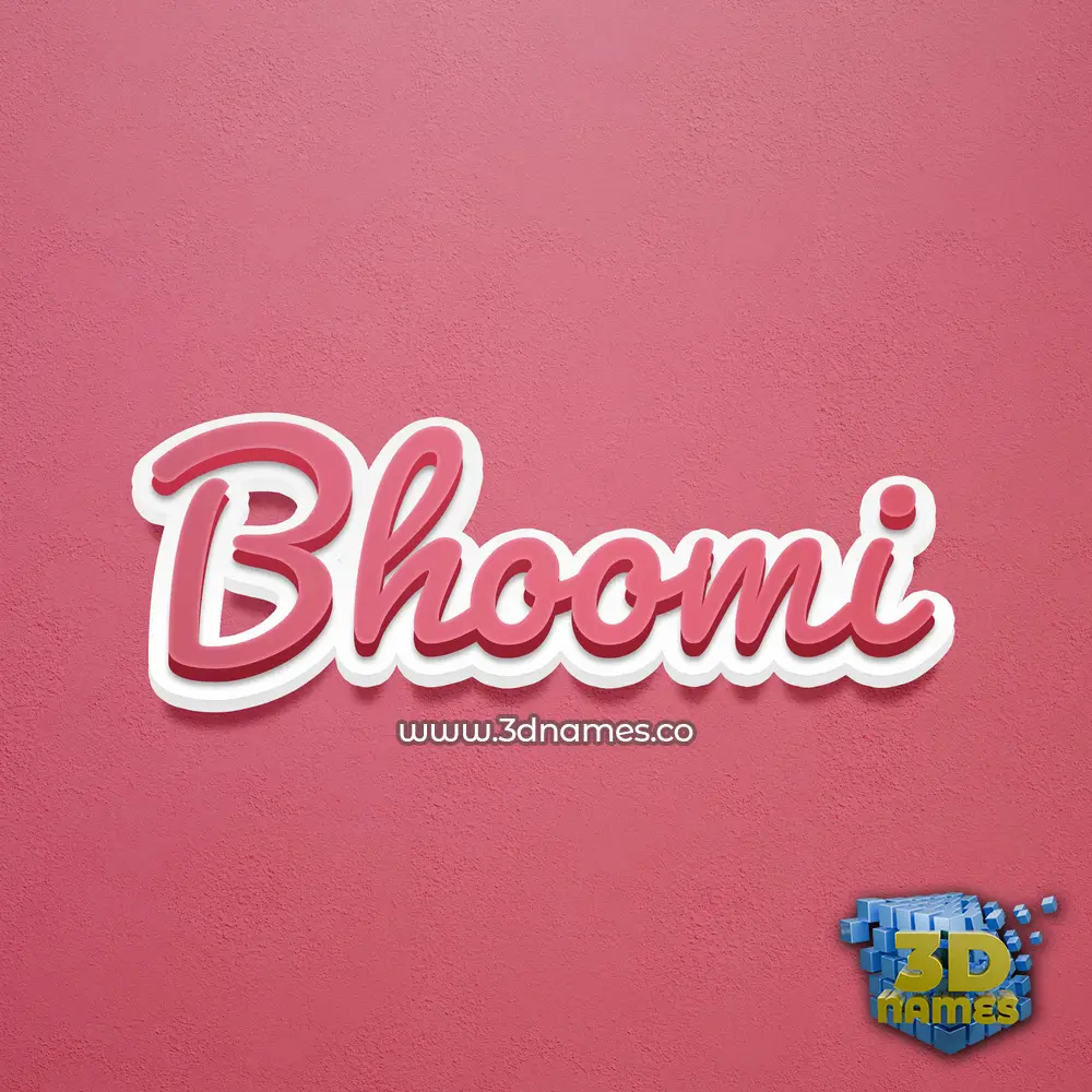 bhoomi in Red Scribble style - 3D name wallpaper