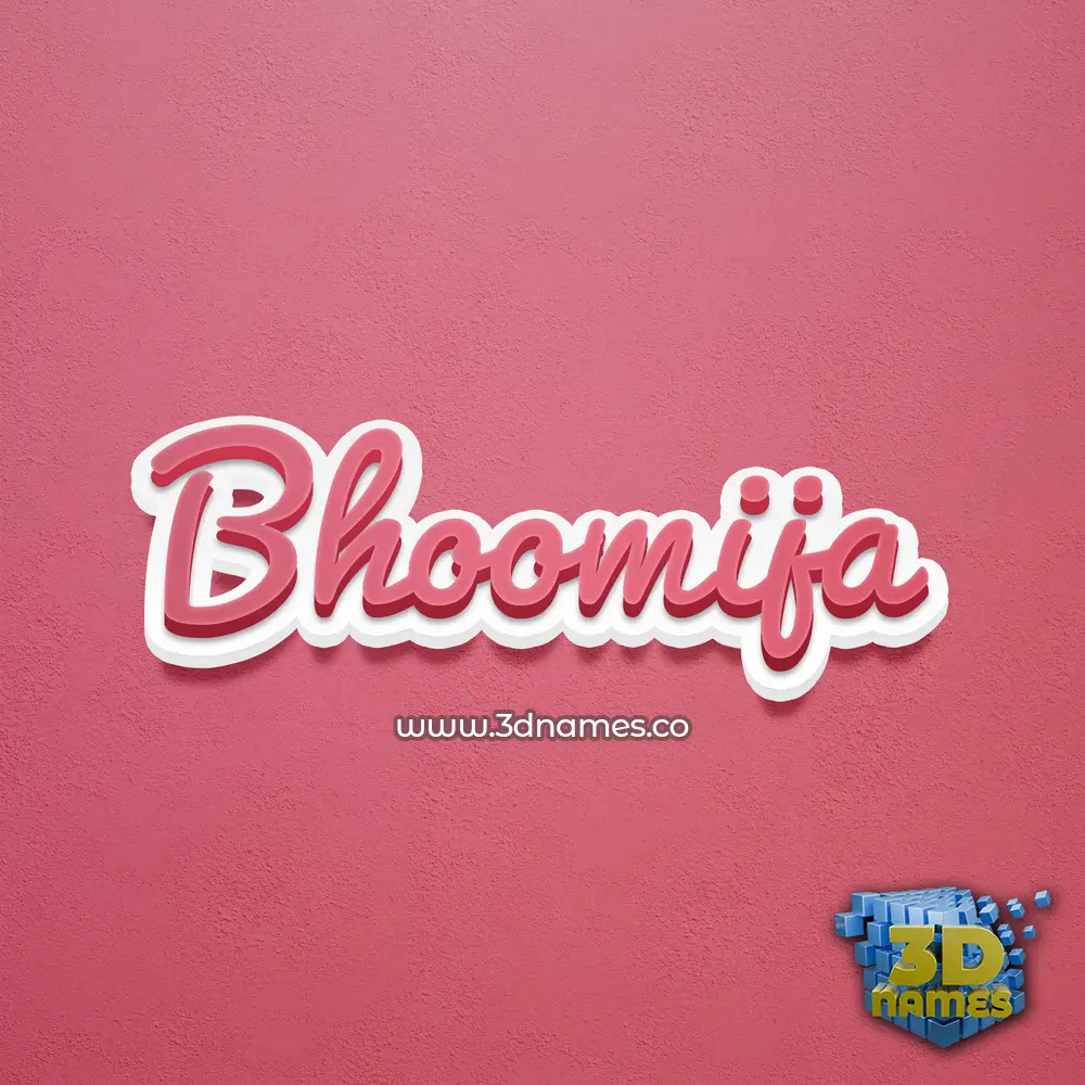 bhoomija in Red Scribble style - 3D name wallpaper