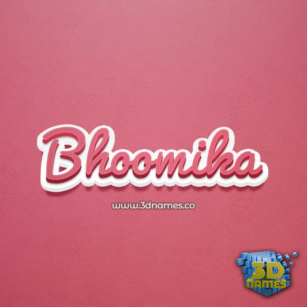 bhoomika in Red Scribble style - 3D name wallpaper