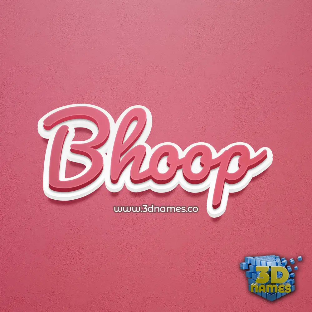 bhoop in Red Scribble style - 3D name wallpaper