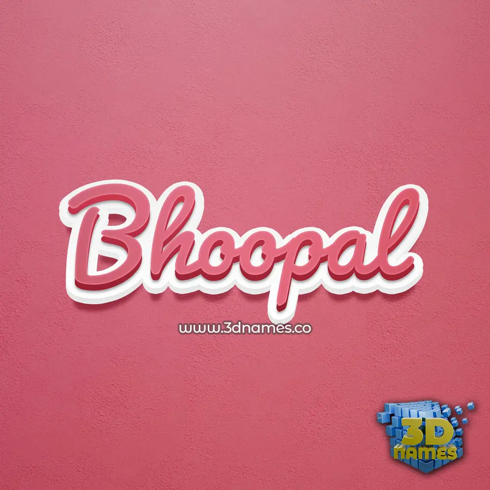 bhoopal in Red Scribble style - 3D name wallpaper