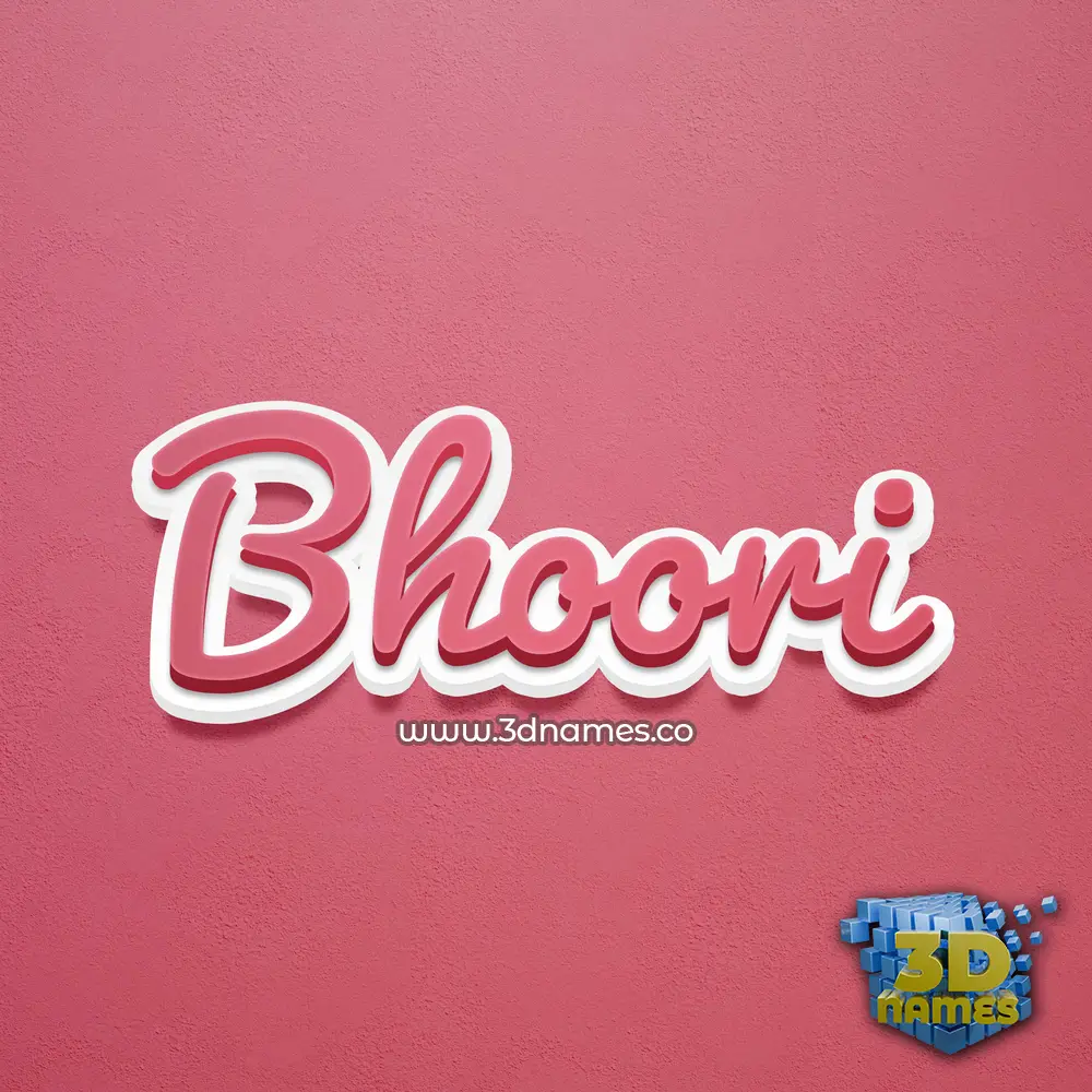 bhoori in Red Scribble style - 3D name wallpaper